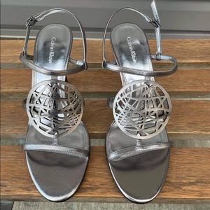 Calvin Klein Silver Sandals with straps New With Tag
